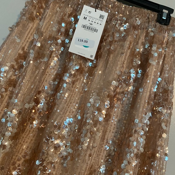 ZARA LONG SEQUIN SKIRT - Picture 6 of 7